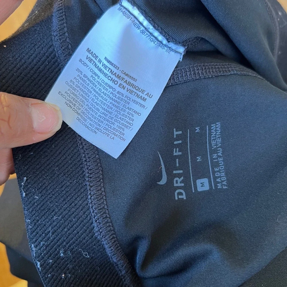 Nike Pro Dri-FIT Womens Black Training Leggings Mesh Panel Size M